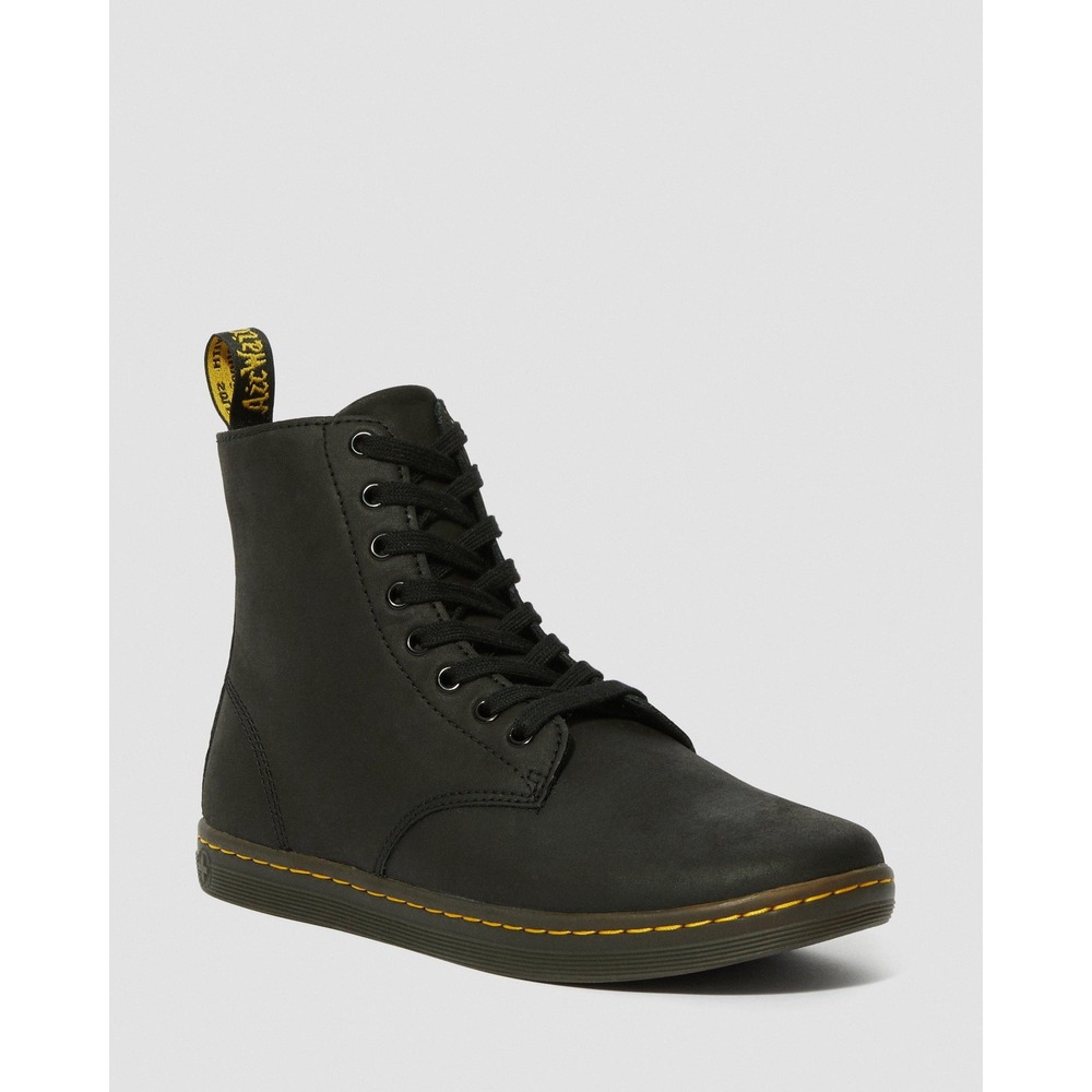 Dr. Martens Sheridan Black Matte Leather Lace Up Boots Womens Size 6 JY004